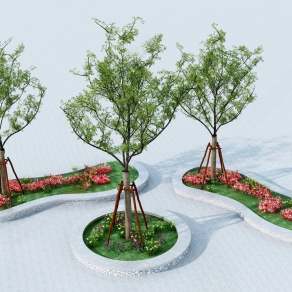 现代树池3D模型下载